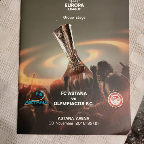 Official FC Astana-Olympiacos 3 November 2016 program used