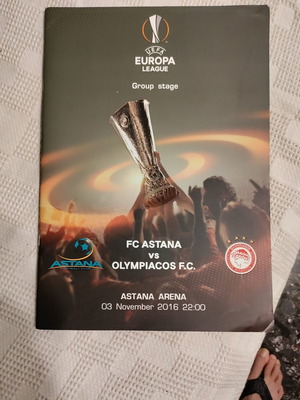 Official FC Astana-Olympiacos 3 November 2016 program used