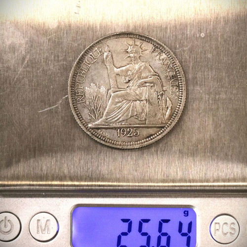 1 Piastre French Indochina 1925 Silver Plated Replica Coin New