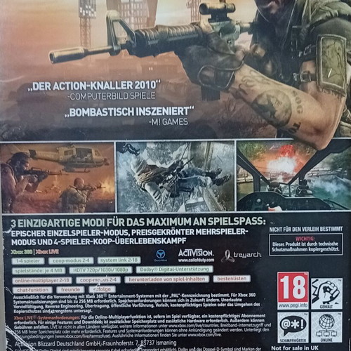 Call of Duty Black Ops 1 Xbox 360 game, German
