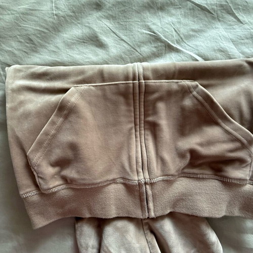 Juicy Couture Velour Diamante Robertson Hoodie like new, XS, beige brown