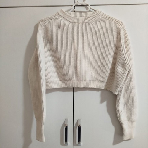 Crop Top Pullover used, size S, white
