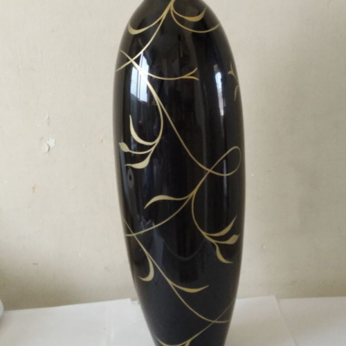 Floor vase new black with gold decoration 70 cm