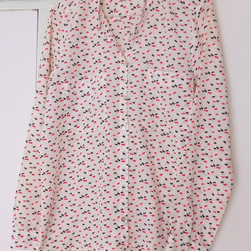 Zara shirt with dog print like new, white