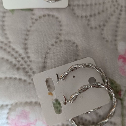 Hoop earrings new, two pairs, stainless steel, 5cm diameter