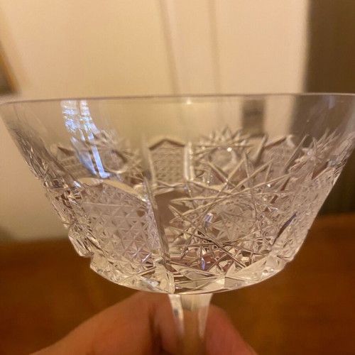 Vintage crystal champagne glasses pack of 12 like new, handmade