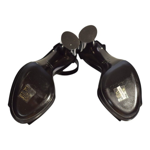 Tom Ford black velvet gunmetal platform sandals EU 37