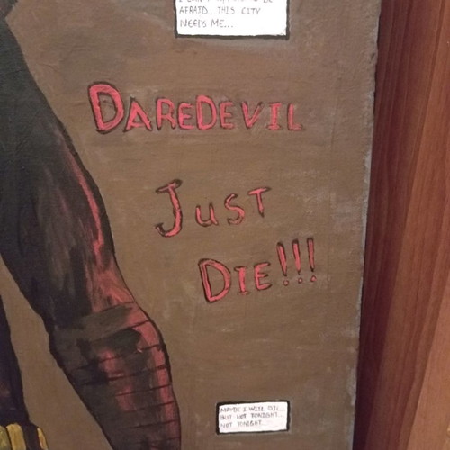 Daredevil painting with acrylics, new, 50×70
