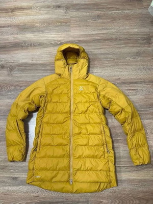 Haglöfs Dala Mimic Pertex Quantum Down women's puffer parka size M used, yellow