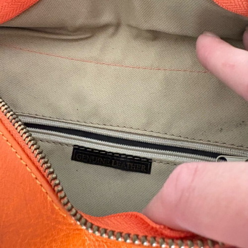Leather bag orange like new