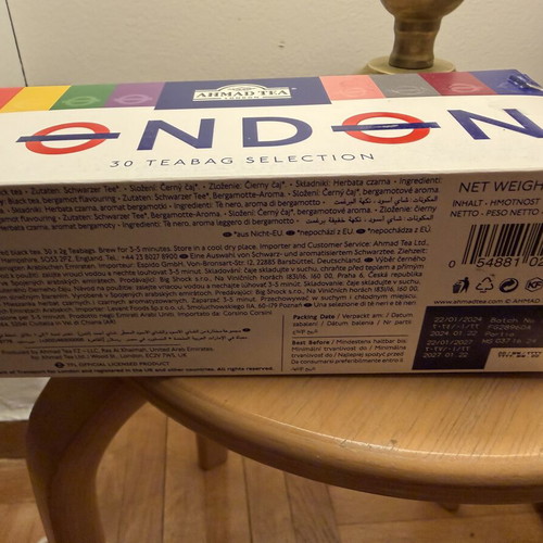 Ahmad Tea London tea box, 30 teabags, sealed