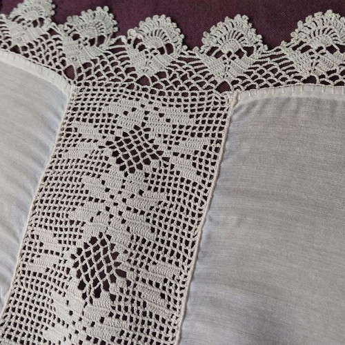 Handmade embroidery new, beige, 125x45 cm
