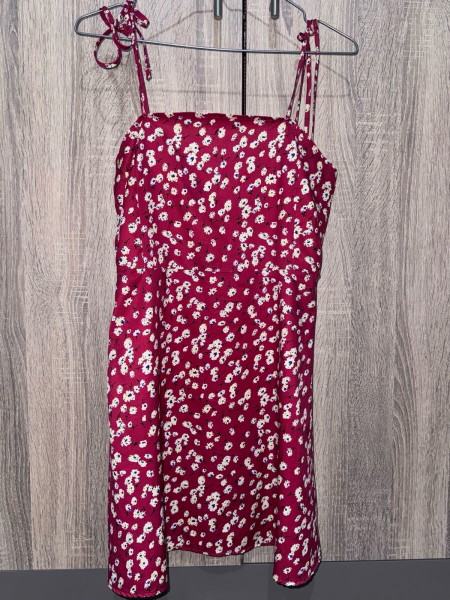 Dress Valentina Red Flower Midi Dress Kokkino Forema Me Louloudia