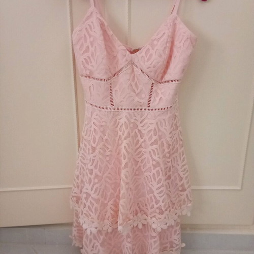 Lace mini dress pink new with adjustable straps