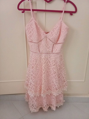 Lace mini dress pink new with adjustable straps