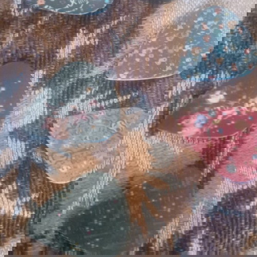 Set of 6 hard guitar picks, new, various colors and designs