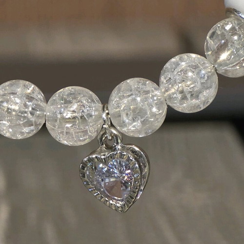 Romantic silver and white bracelet new handmade