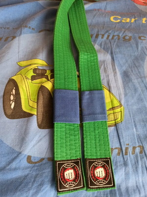 Tae Kwon Do belts like new, 2 green with 1/2 blue