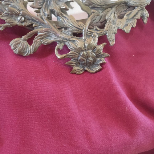 Bronze mirror used, ornate, approx. 49x37 cm