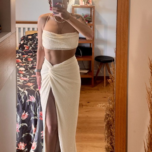 Oh Polly set like new, white top size 8 and skirt size 6