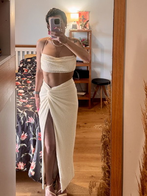 Oh Polly set like new, white top size 8 and skirt size 6