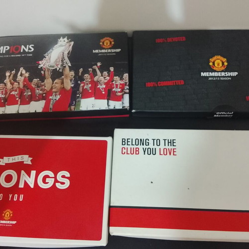 Manchester United Membership boxes used, pack of 4