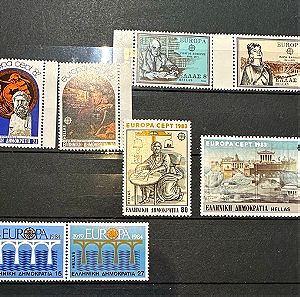 Ελληνικα Γραμματοσημα: Europa CEPT Σειρες 1980, 1982, 1983, 1984 ασφραγιστες