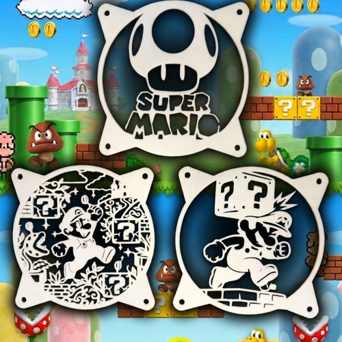 SuperMario PC fan covers, pack of 3, 3D printed