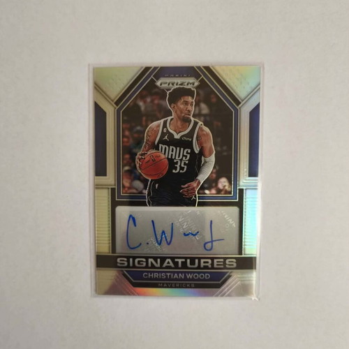 Christian Wood NBA Panini Prizm 2023-2024 Silver Prizm Signatures autograph card like new
