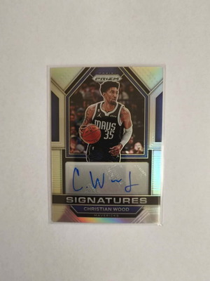 Christian Wood NBA Panini Prizm 2023-2024 Silver Prizm Signatures autograph card like new