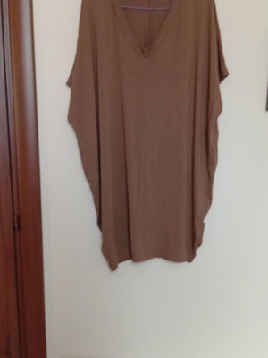Makó short sleeve blouse used, very loose, brown