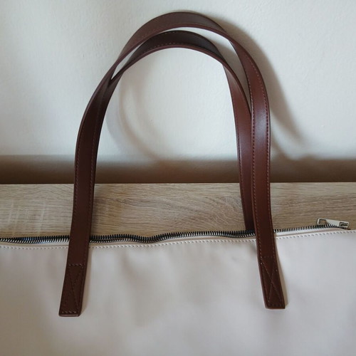 LC Waikiki shoulder bag like new, ivory with brown handles