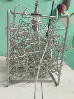 Handmade aluminum wire lamp like new