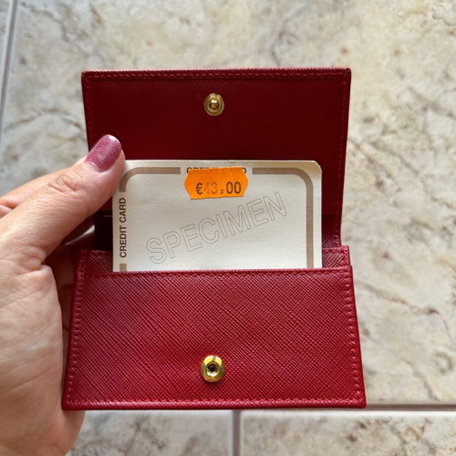 Leather card holder new, red