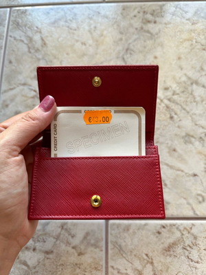 Leather card holder new, red
