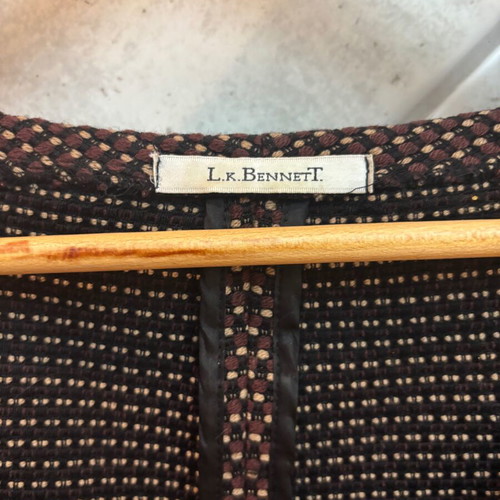 L.K. Bennett wool jacket like new, size IT44, brown and black