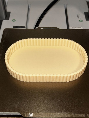 Decorative oval organization tray, beige, PLA, 3D printed