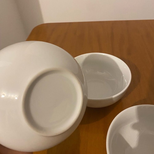 Serving bowls used, set of 3, white