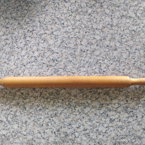 Wooden rolling pin like new with ergonomic handles, 58 cm