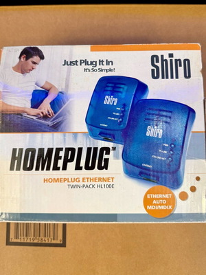 Homeplug Ethernet Shiro HL100E new twin pack