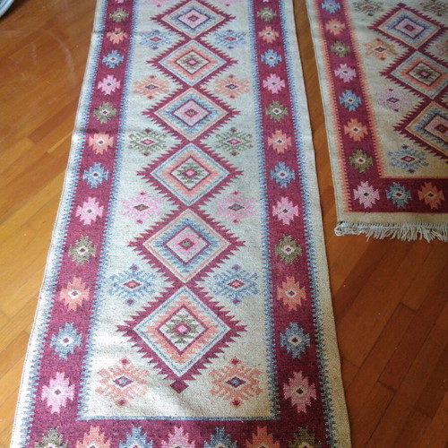 Set of kilims like new, 2 pieces with dimensions 1.97x72 and 1.25x72