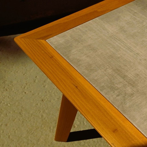 Wooden coffee table with ceramic surface mid century modern style new