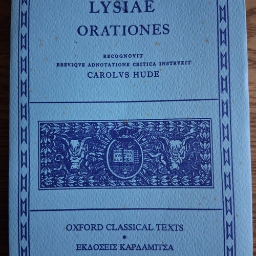Lysiae Orationes Oxford Classical Texts book