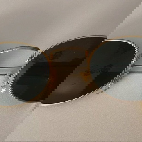 VINTAGE B&L RAY-BAN U.S.A SLEEK SHINY SILVER OVAL AVIATOR SUNGLASSES