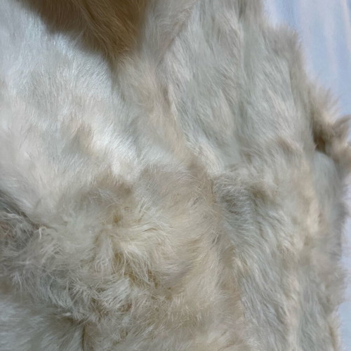 Leather jacket like new, white with natural fur
