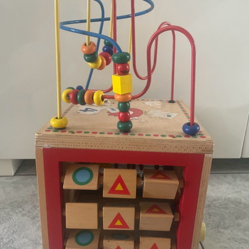Wooden activity toy used