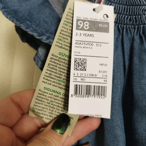 Φόρεμα Benetton καινούργιο, μπλε, μέγεθος 98 εκ., 3 ετών