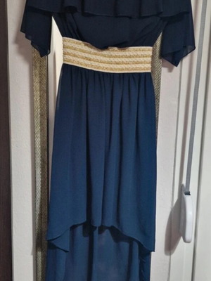 Dress new, size small, blue and gold for special occasion