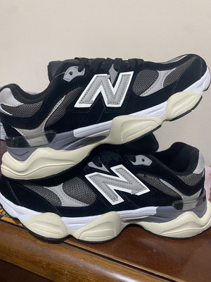 New Balance 9060 sneakers, black and white, size 42