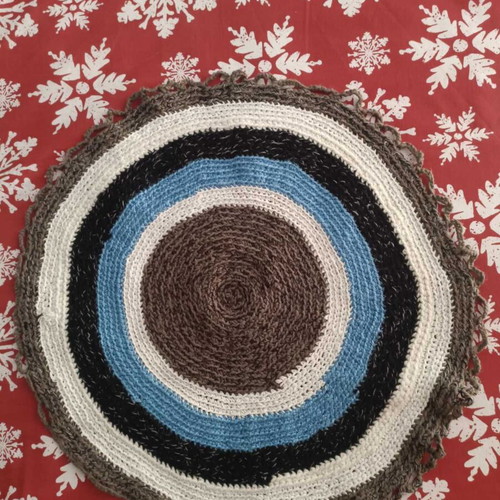 Handmade small knitted rug new
